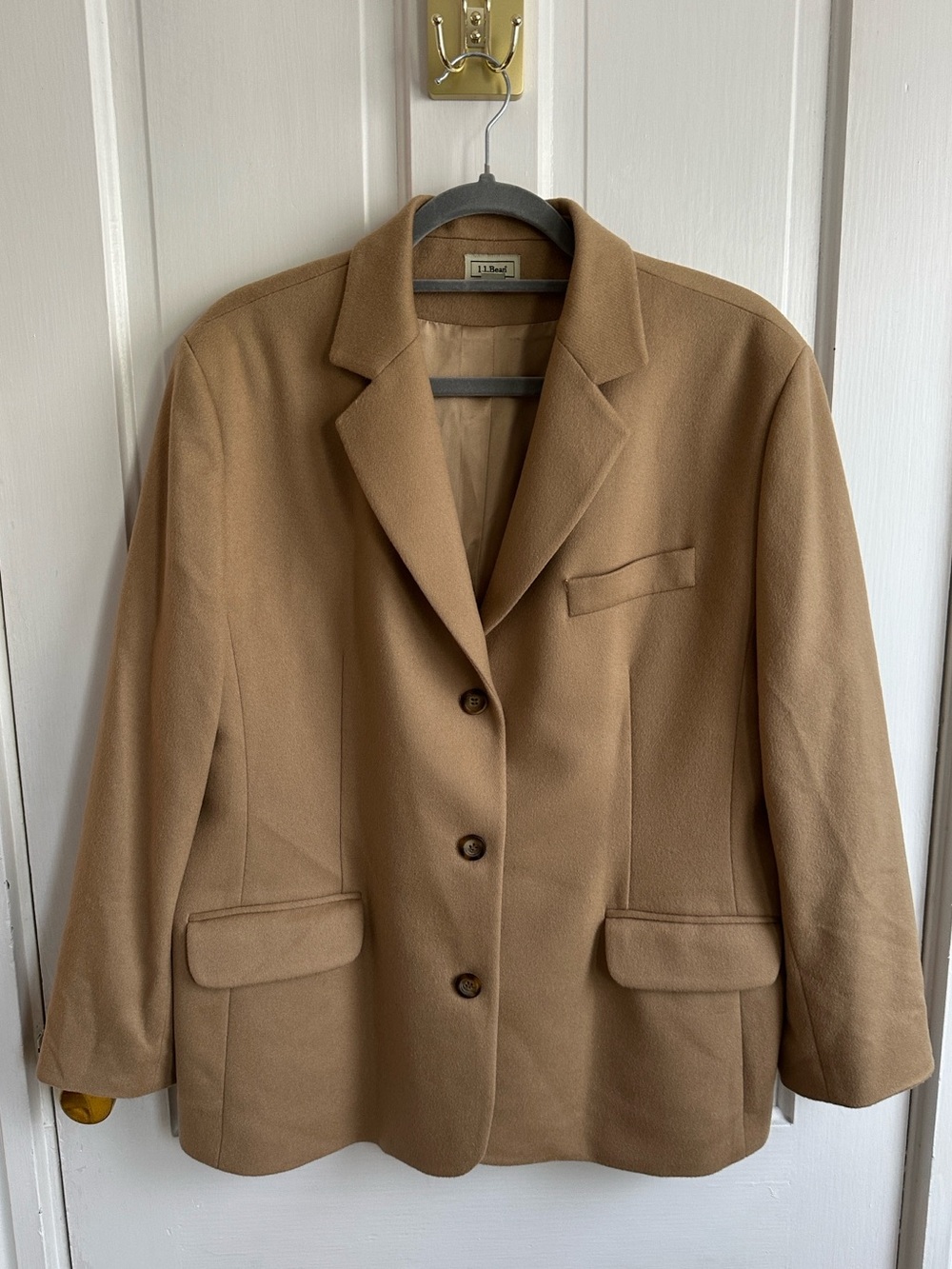 L.L. Bean Camel Brown Notch-Collar Blazer
